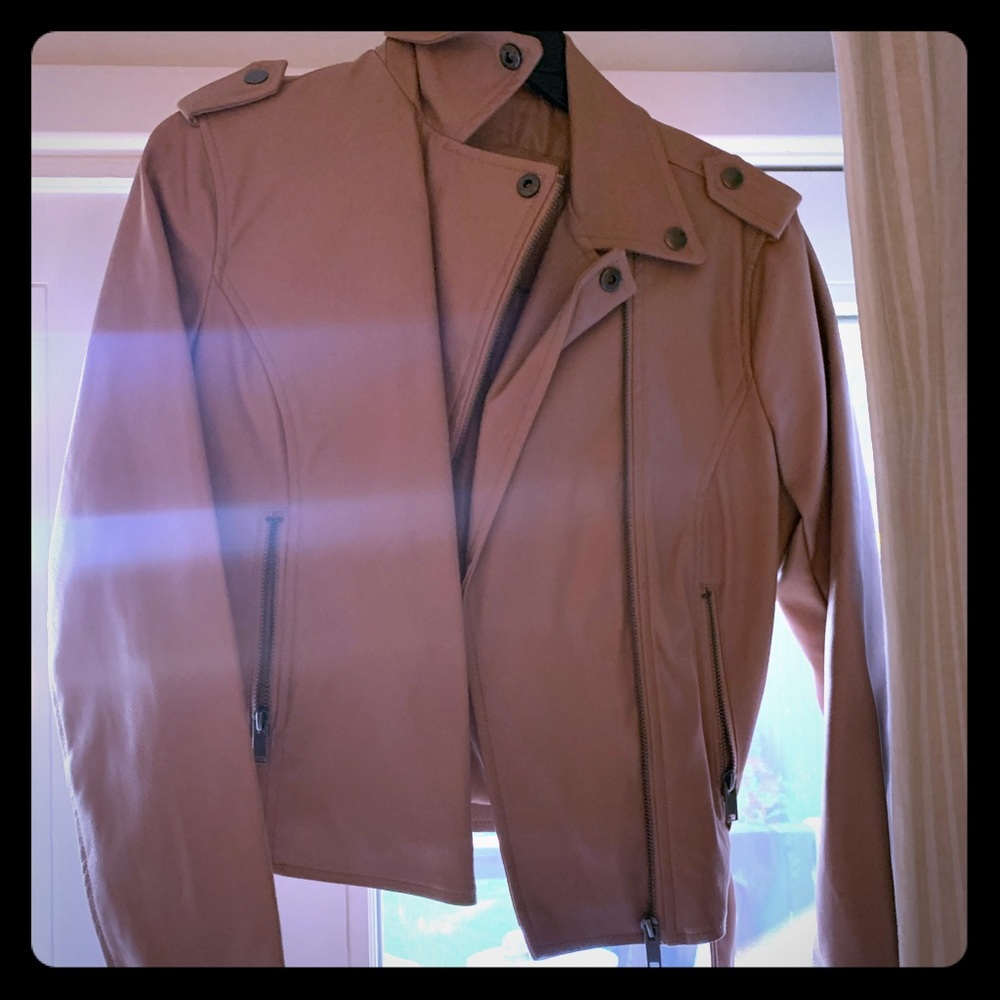 Faux leather jacket pink/ blush